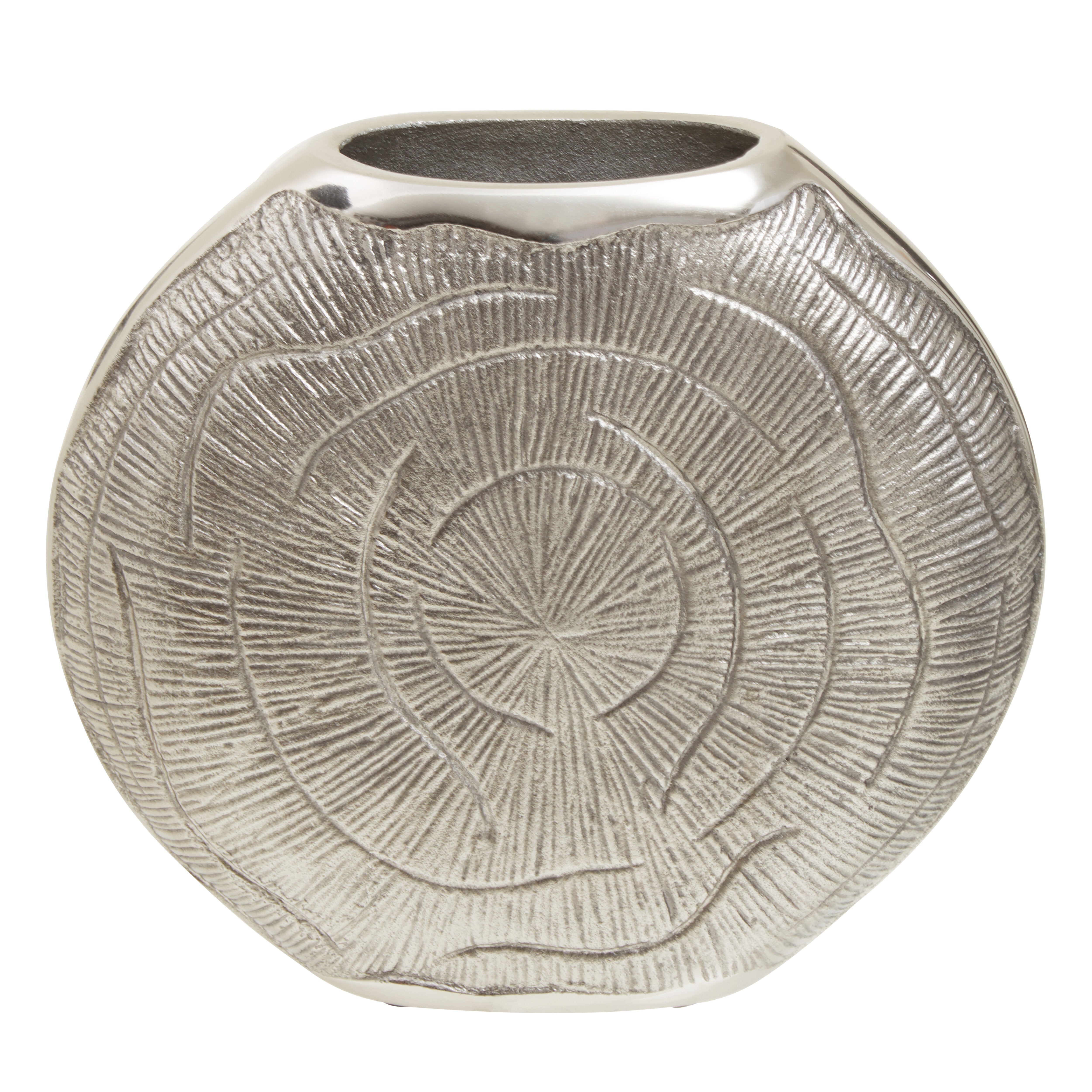 Alid Oak Wood Effect Silver Vase | Small